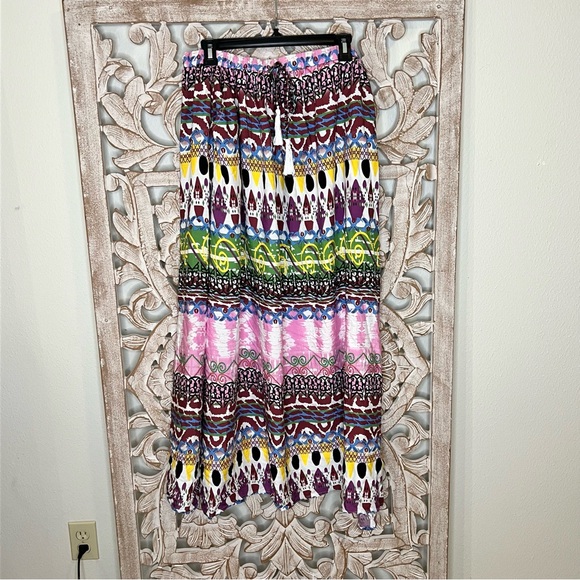 white birch Dresses & Skirts - NWT White Birch Colorful Patterned Abstract Rayon Maxi Skirt W Pockets Sz L